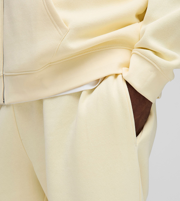 Solid Mid Rise Relaxed Fit Joggers