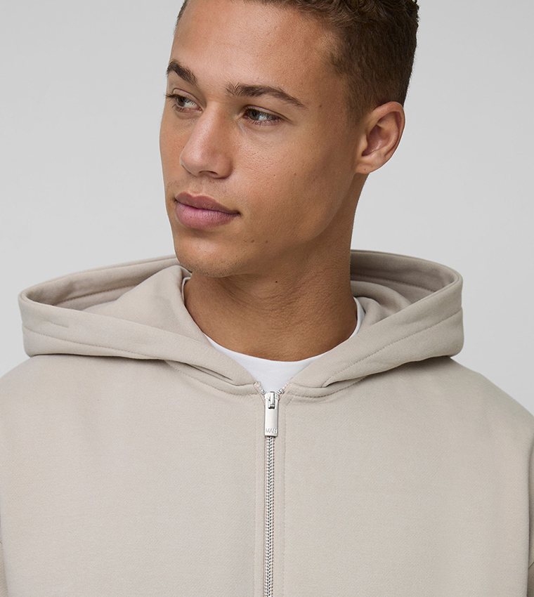 Tall Zip Through Oversized Hooded Jacket