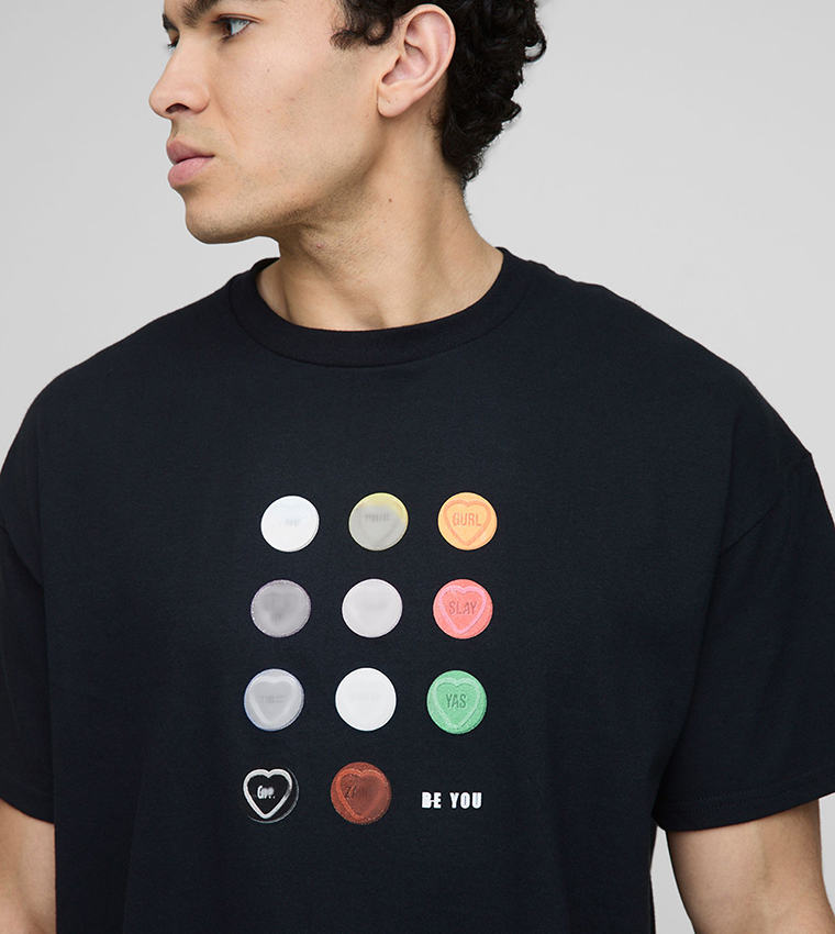 Pride Printed Short Sleeves Oversized T-Shirt