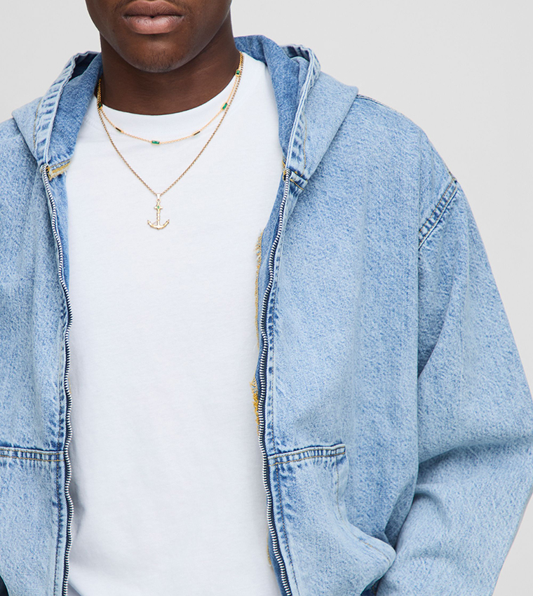 Washed Oversized Hooded Denim Jacket