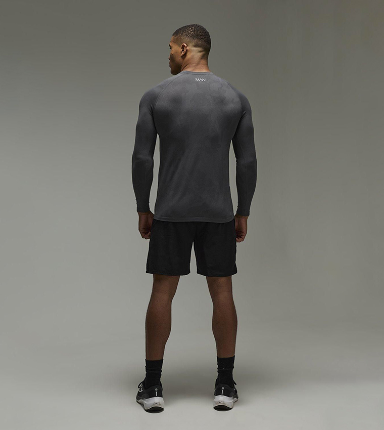 Camo Seamless Muscle Fit Long Sleeves Active T-Shirt