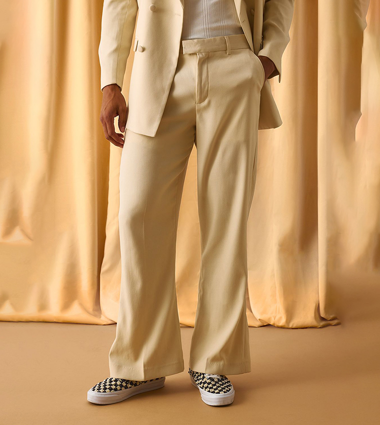 Solid Flared Trousers