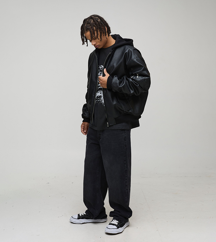 Washed Relaxed Fit Rigid Jeans