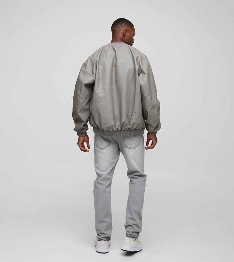 Slim Fit Subtle Ripped Tinted Jeans with Let Down Hem