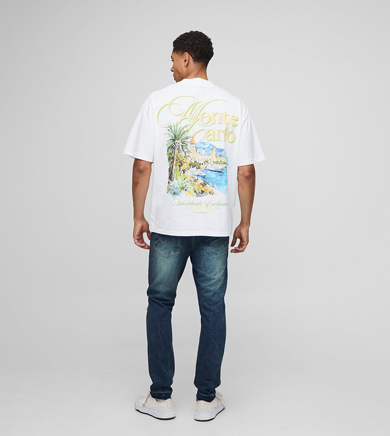 Slim Fit Subtle Ripped Tinted Jeans with Let Down Hem