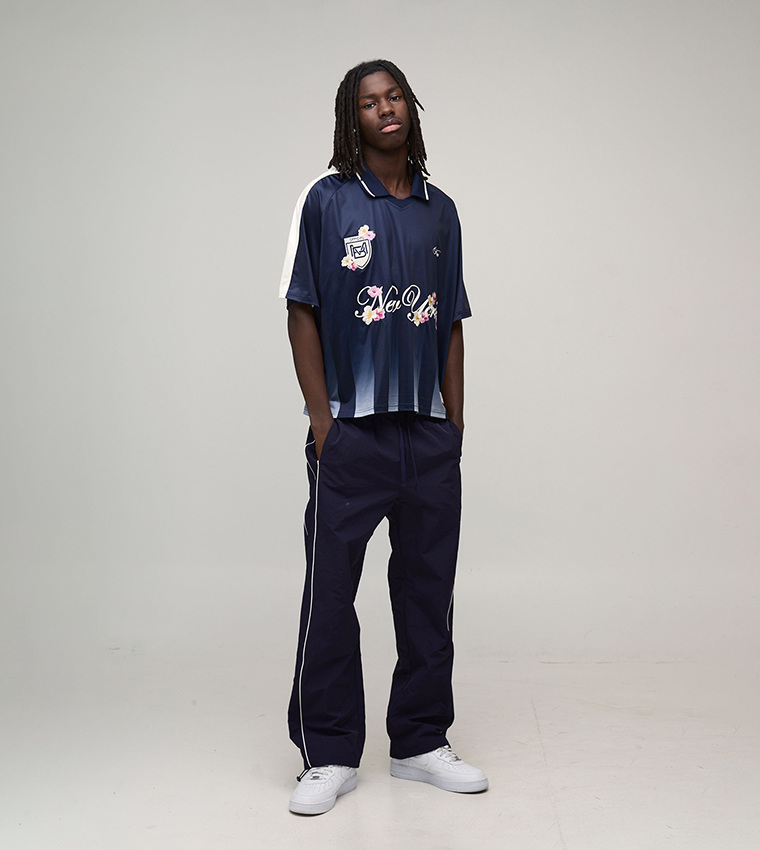 بنطلون نايلون بقصة مريحة 