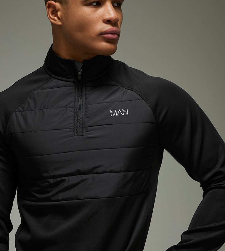 جاكيت رياضي مبطن خفيف بسحاب ربع 