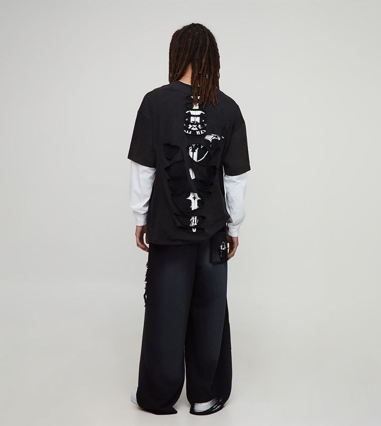 Washed Faux Boxer Wide Leg Sweatpants