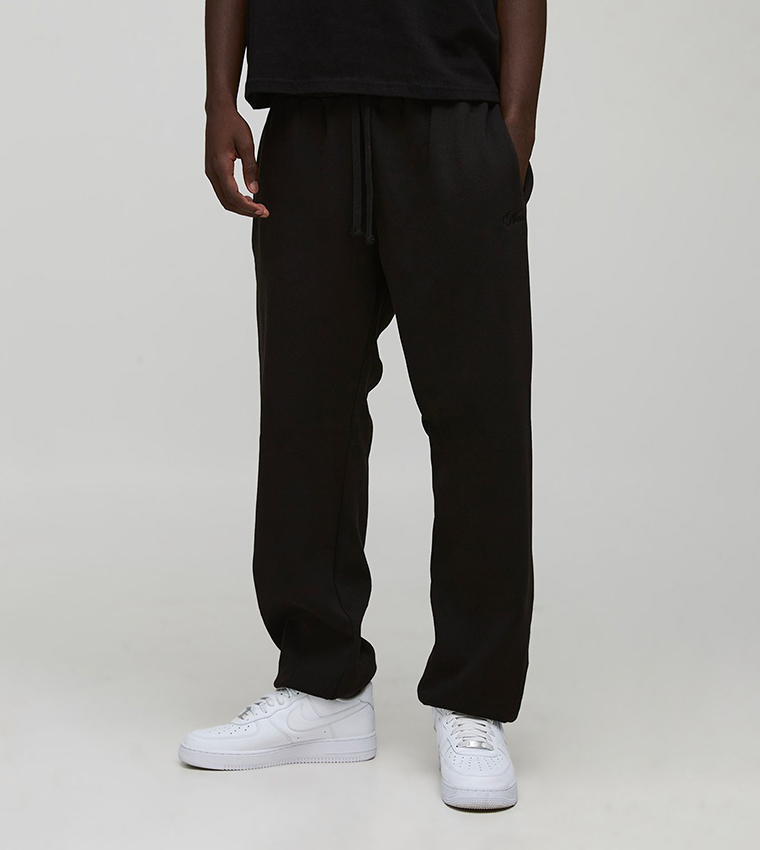 Script Embroidered Cuffed Joggers