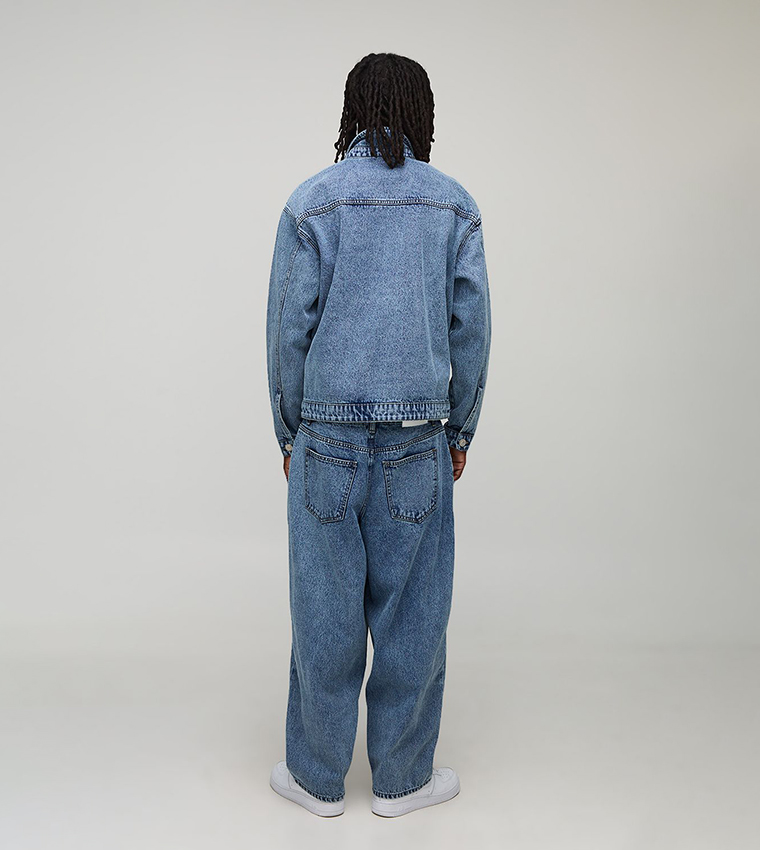 Washed Seam Detail Balloon Fit Jeans