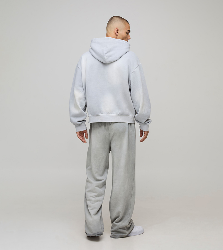 Spray Wash Sport Embroidered Oversized Hoodie