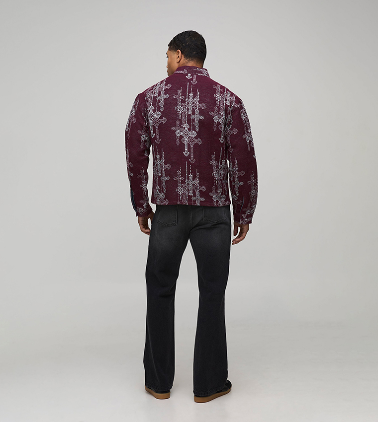 Washed Gothic Long Sleeves Oversized Shirt