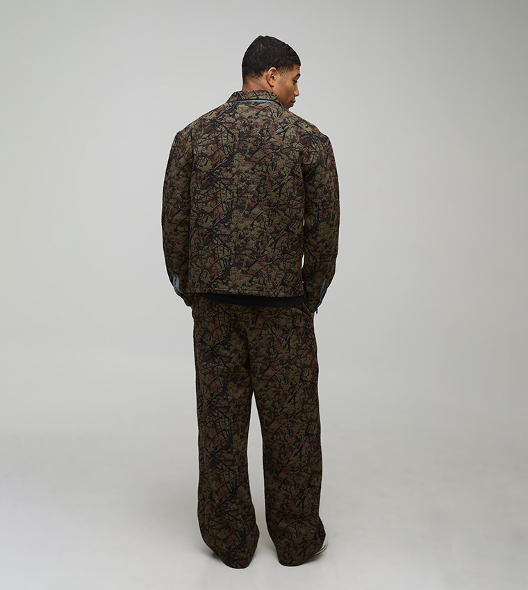 Acid Washed Camo Long Sleeves Oversized Shirt
