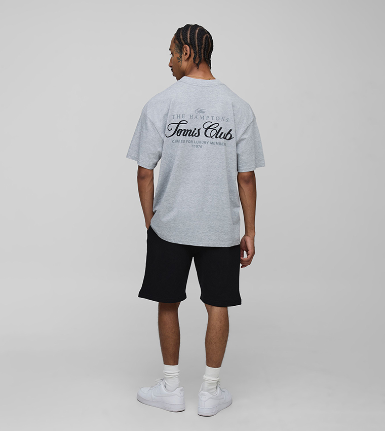 Oversized Hamptons Tennis Club Puff Printed T-Shirt