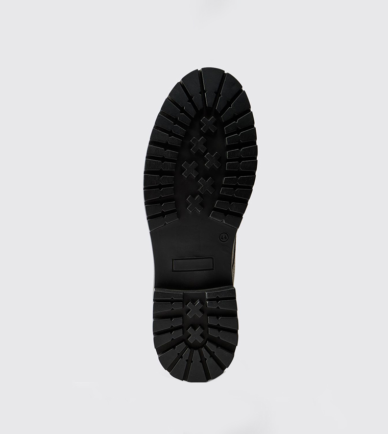 Faux Suede Chunky Sole Lace-Up Boots