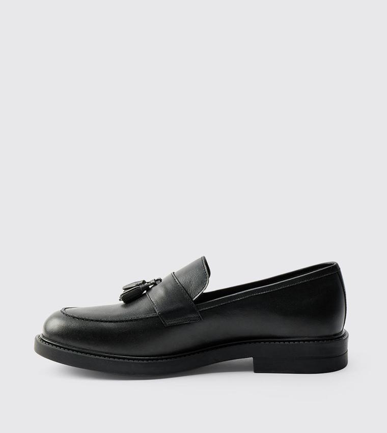Real Leather Tassel Loafers