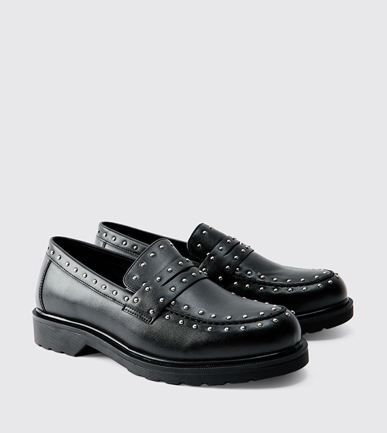PU Studded Chunky Loafers