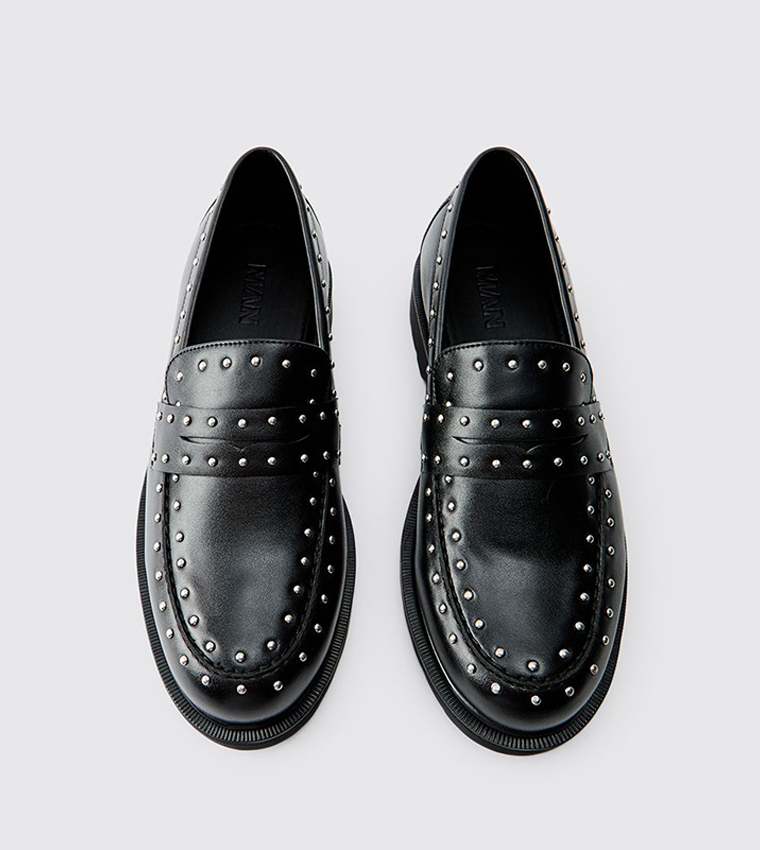 PU Studded Chunky Loafers