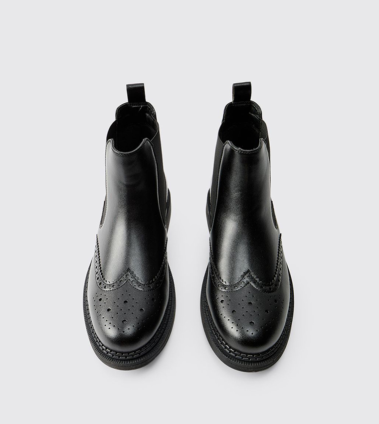 Faux Leather Western Stitching Detail Chelsea Boots