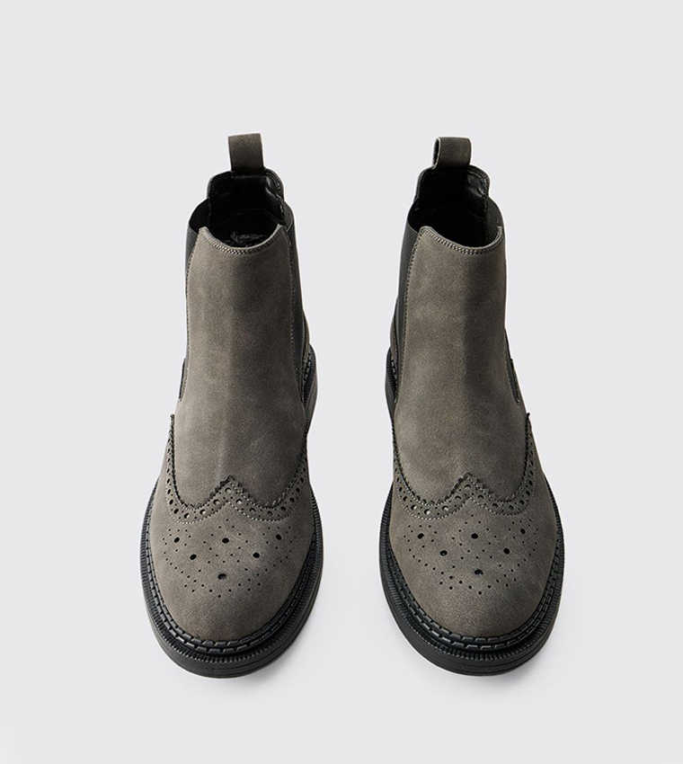 Faux Leather Western Stitching Detail Chelsea Boots
