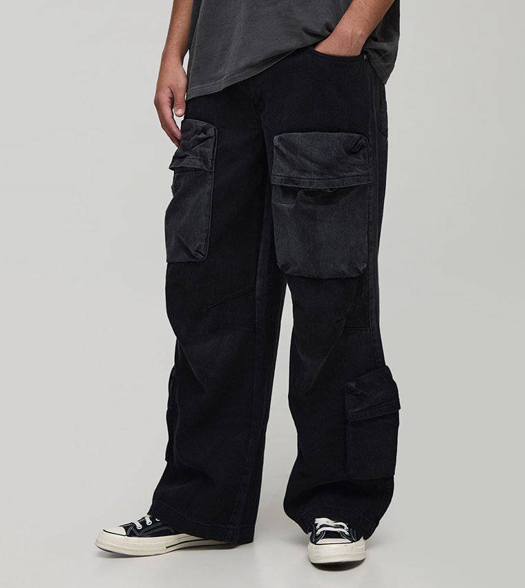 جينز واسع مغسول 