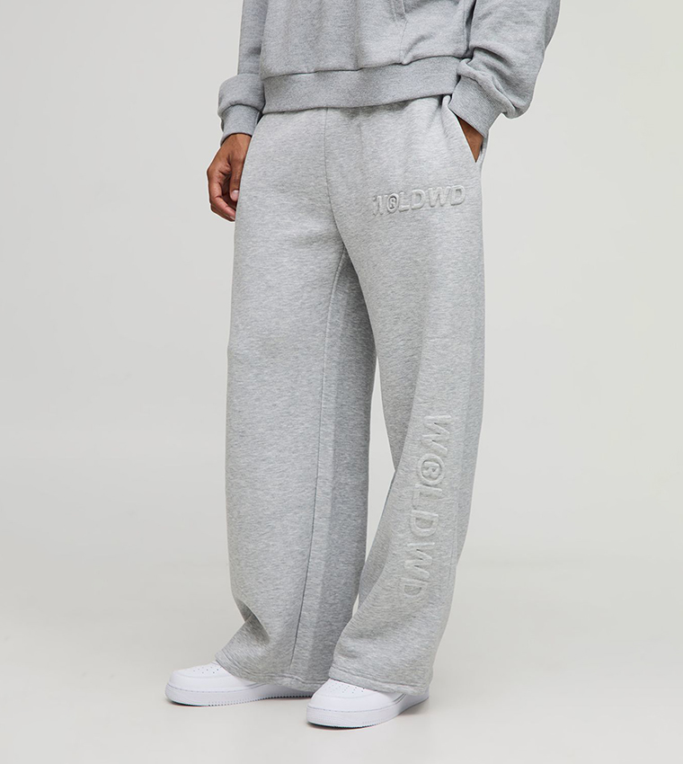 Embossed Worldwide Wide Leg Sweatpants