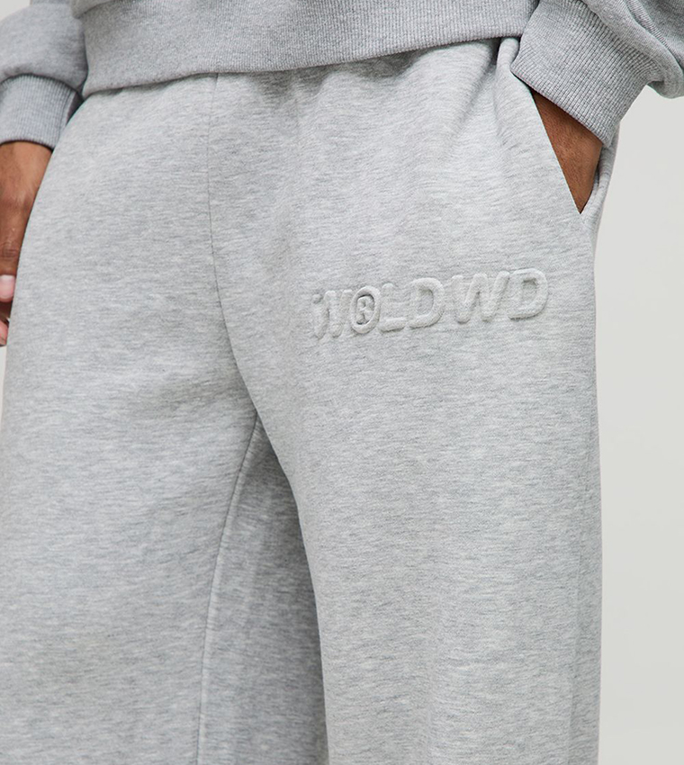 Embossed Worldwide Wide Leg Sweatpants