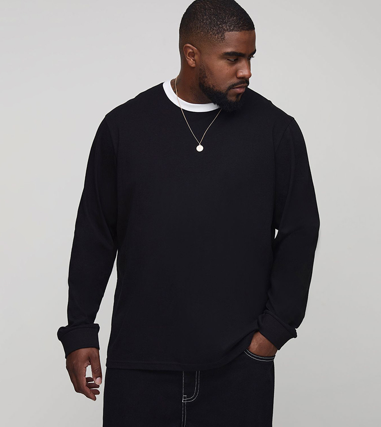 Plus & Tall Regular Fit Crew Neck Long Sleeves T-Shirt