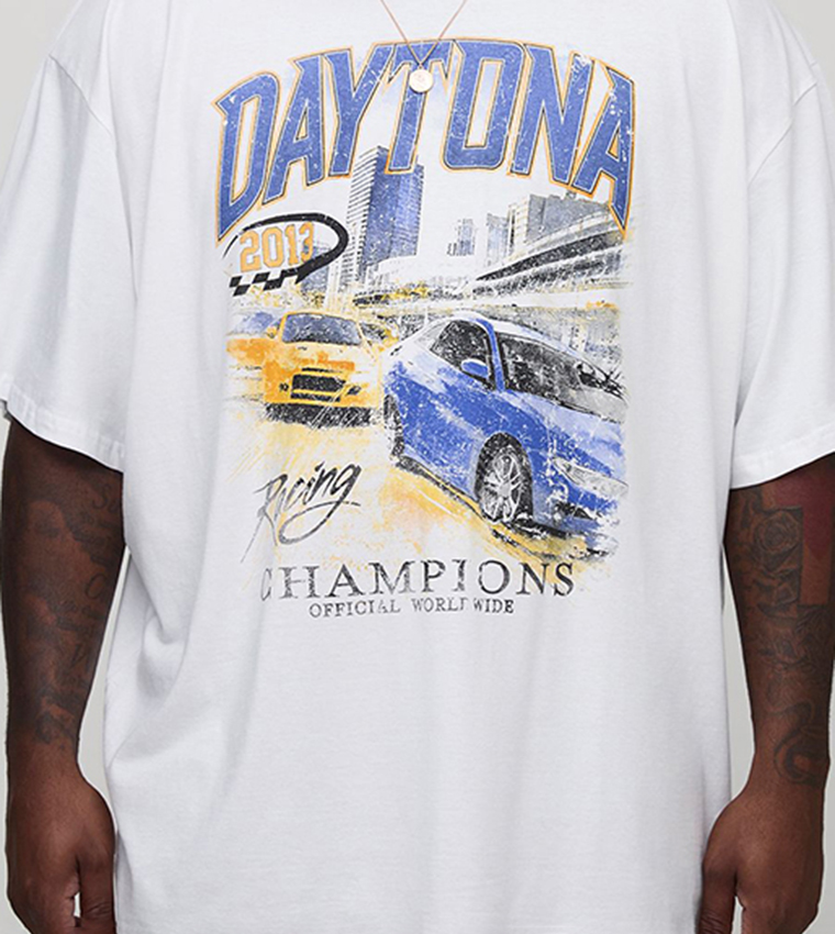 Daytona Moto Print Oversized T-Shirt
