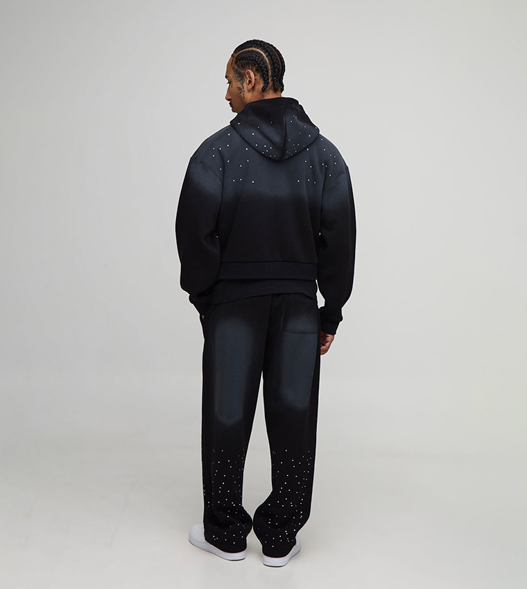 Washed Rhinestone Baggy Fit Sweatpants