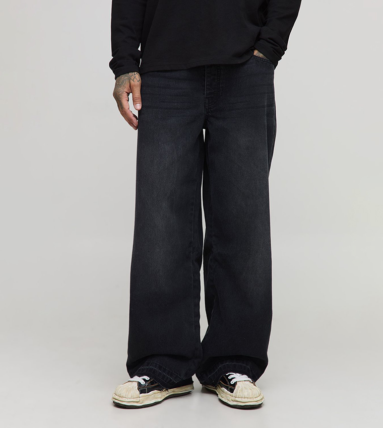 Tall Let Down Hem Zip Gusset Baggy Fit Jeans