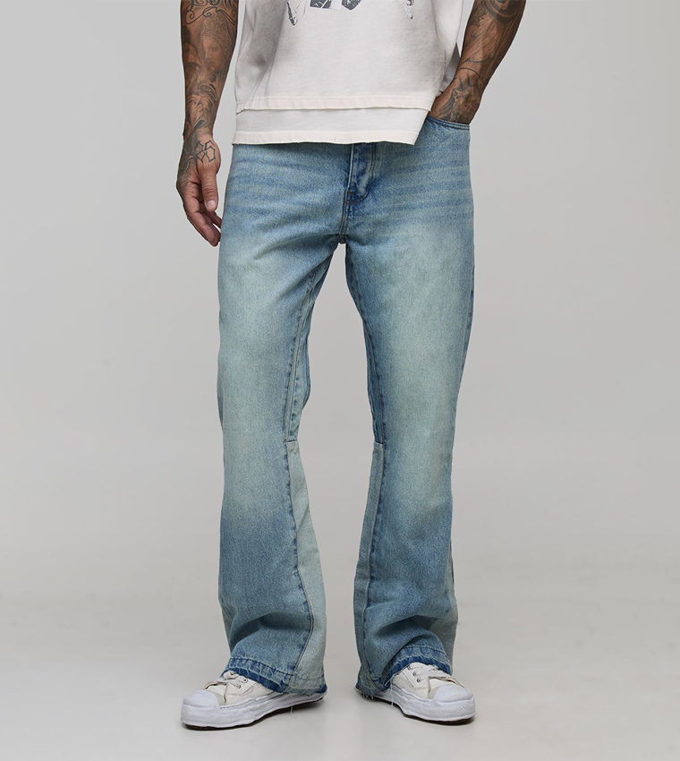 Plus & Tall Washed Relaxed Fit Flared Jeans