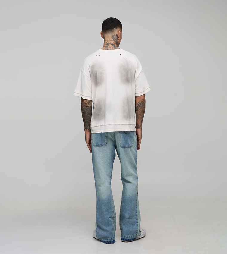 Plus & Tall Washed Relaxed Fit Flared Jeans