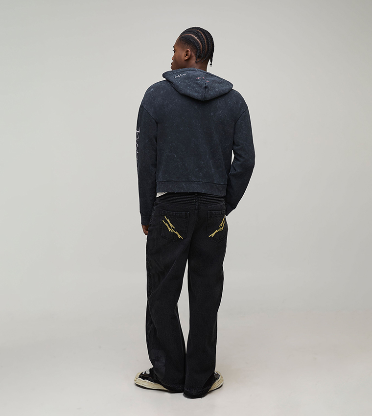 بنطلون جينز واسع مرن