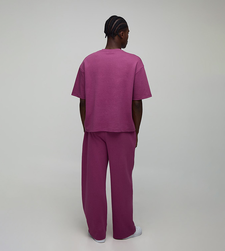 Premium Interlock Pintuck Wide Leg Sweatpants