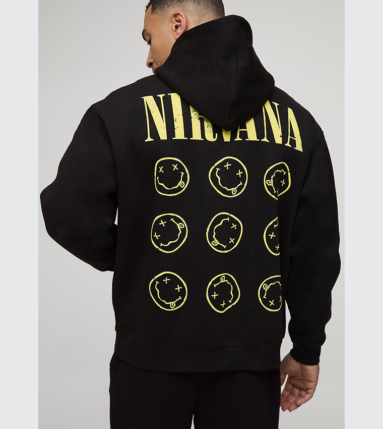 Nirvana Puff Print License Printed Oversized Hoodie