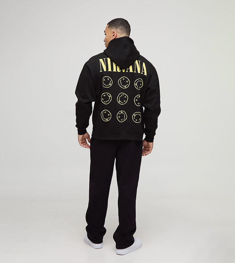 Nirvana Puff Print License Printed Oversized Hoodie