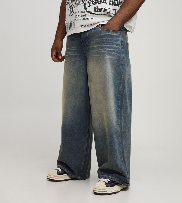 Overdye D Ring Baggy Fit Jeans