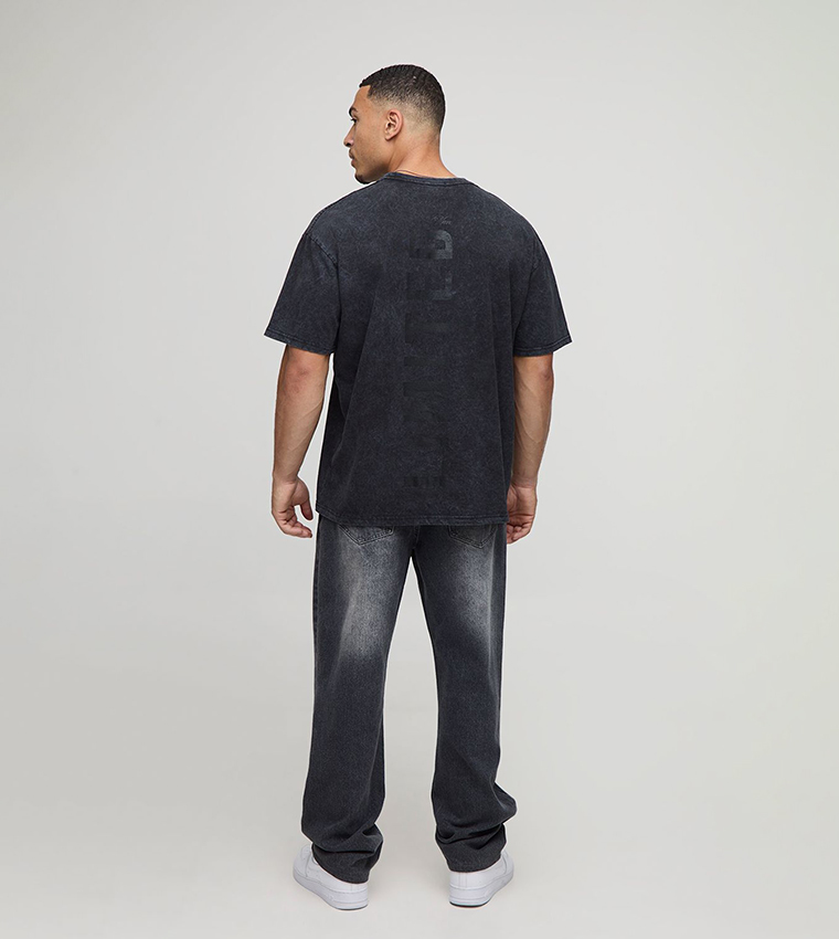 Limited Edition Text Washed Printed Oversized T-Shirt