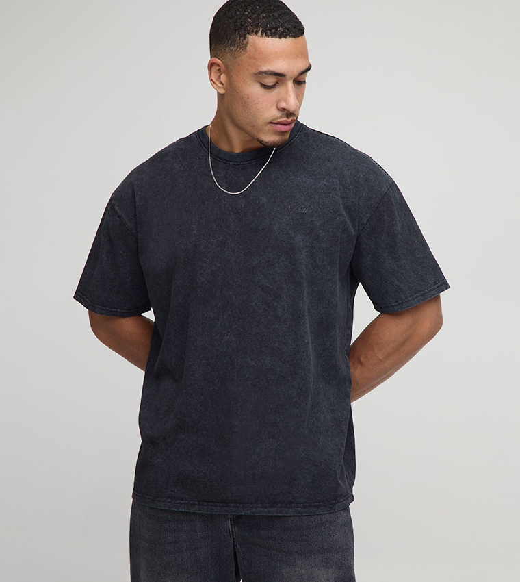Limited Edition Text Washed Printed Oversized T-Shirt