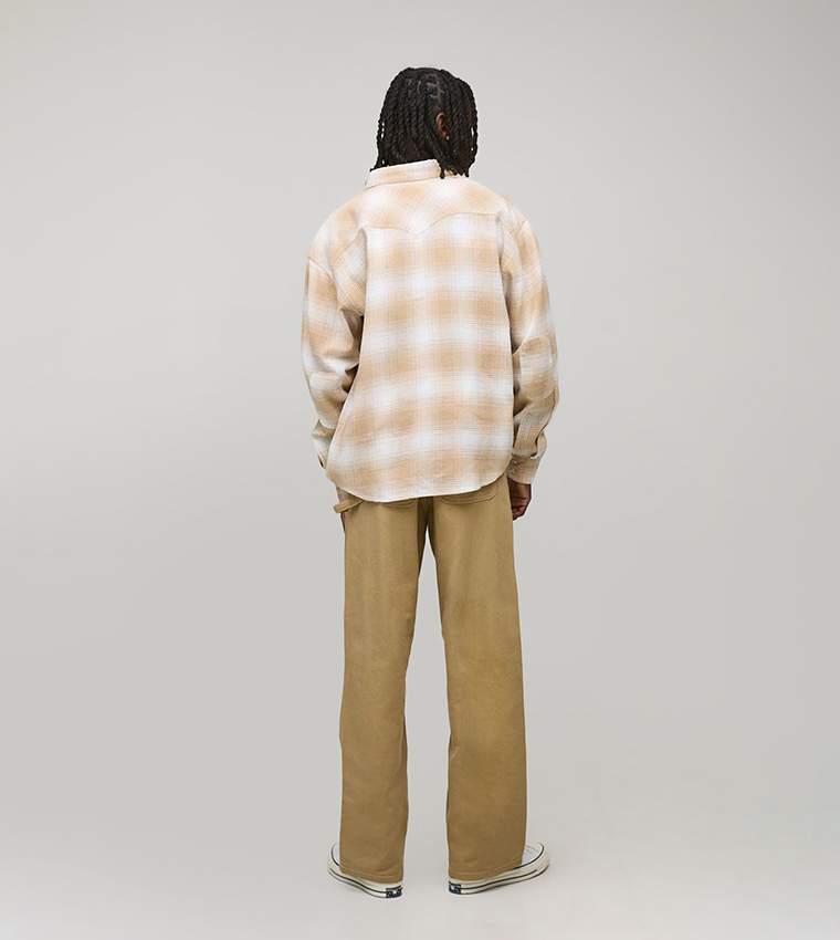 Plaid Flannel Western Long Sleeves Shirt