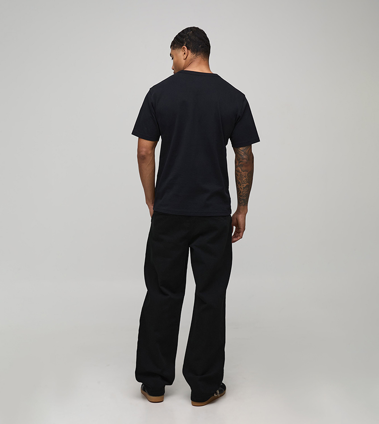 بنطلون مريح بخصر نصف مرن  