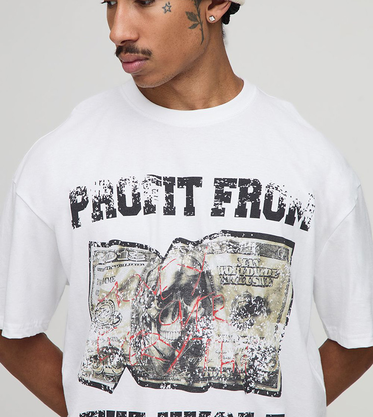Hustle Printed Oversized T-Shirt