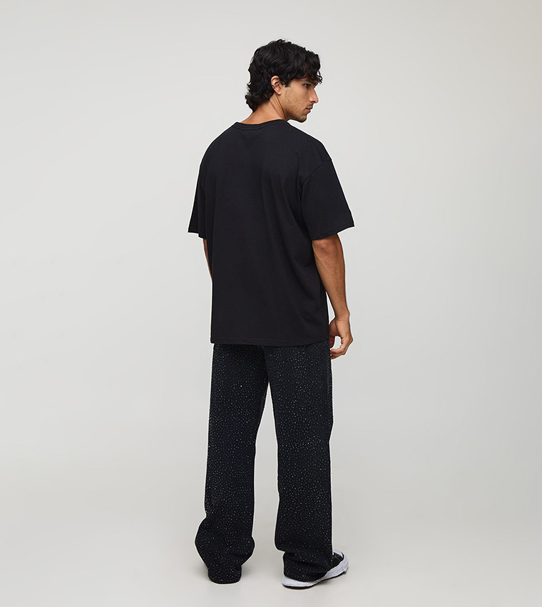 Floral Rhinestone Oversized T-Shirt