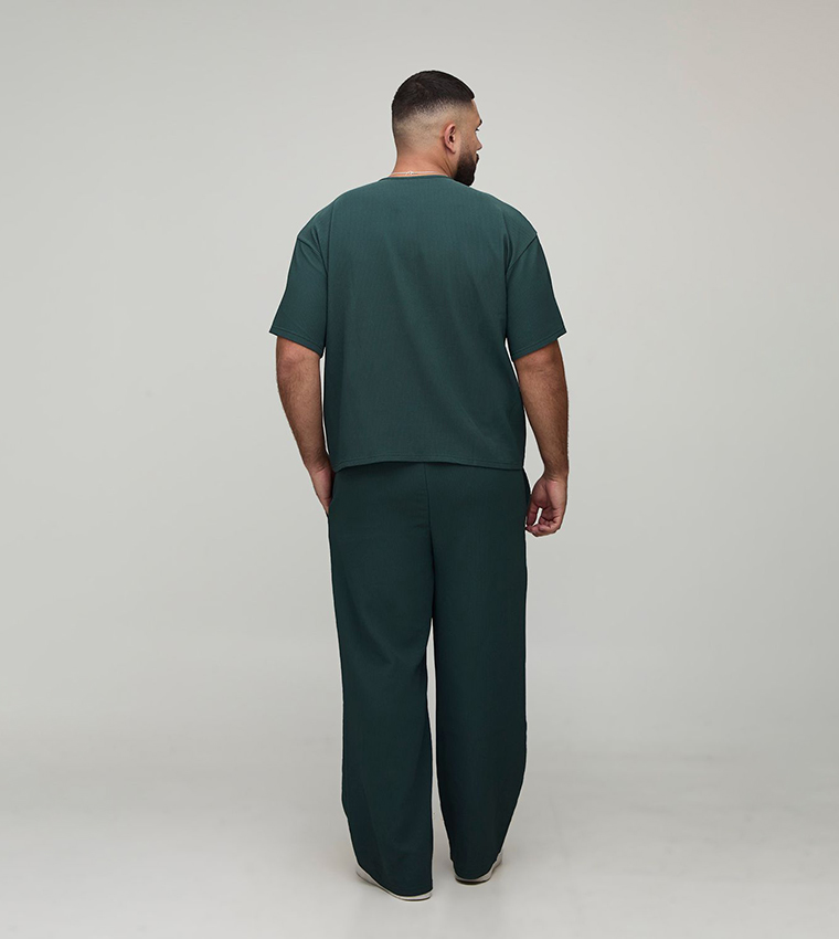 Mid Rise Pleated Wide Leg Trousers