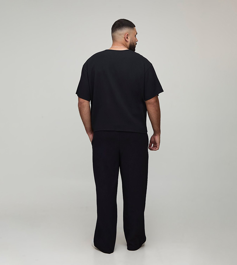 Pleated Short Sleeves Oversized T-Shirt
