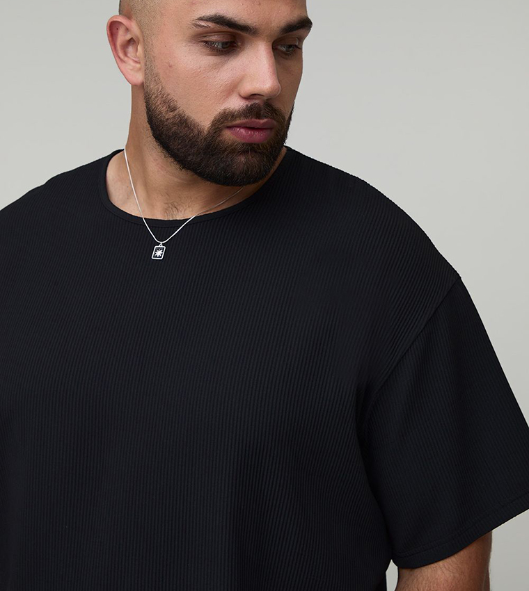 Pleated Short Sleeves Oversized T-Shirt
