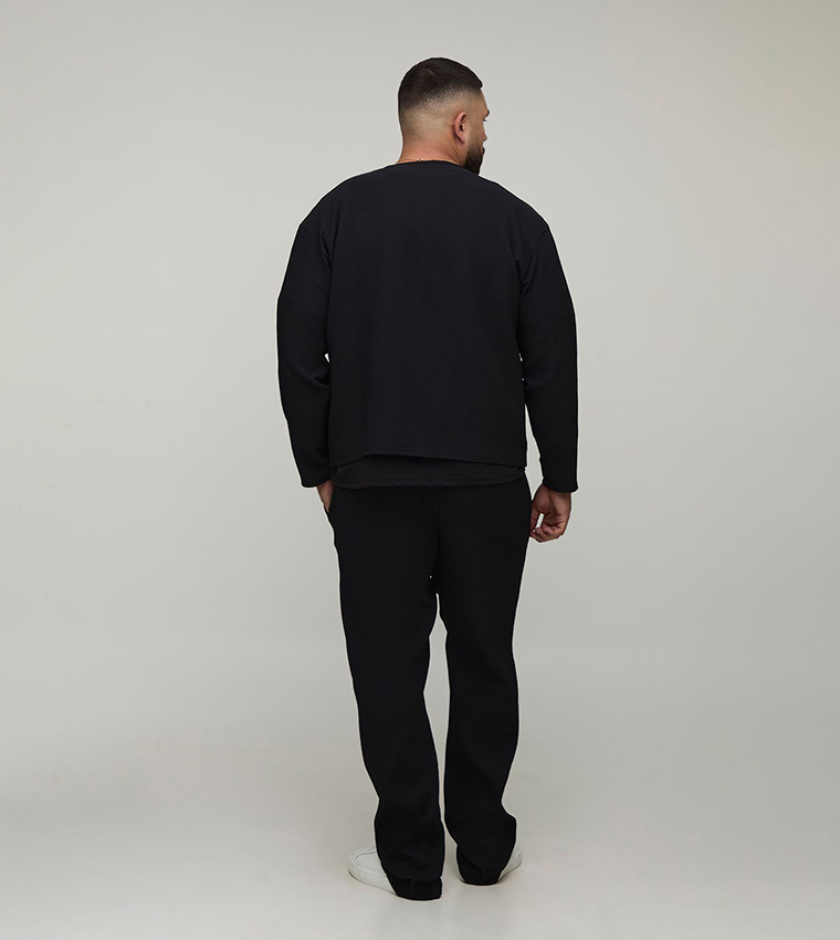 Pleated Long Sleeves Oversized Shirt