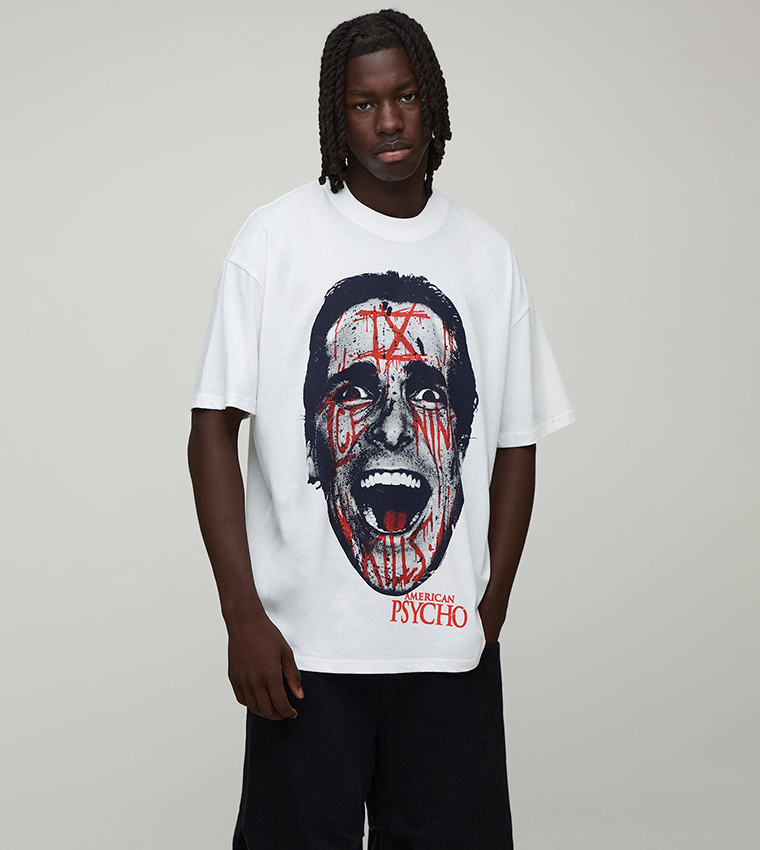 American Psycho License Printed Oversized T-Shirt