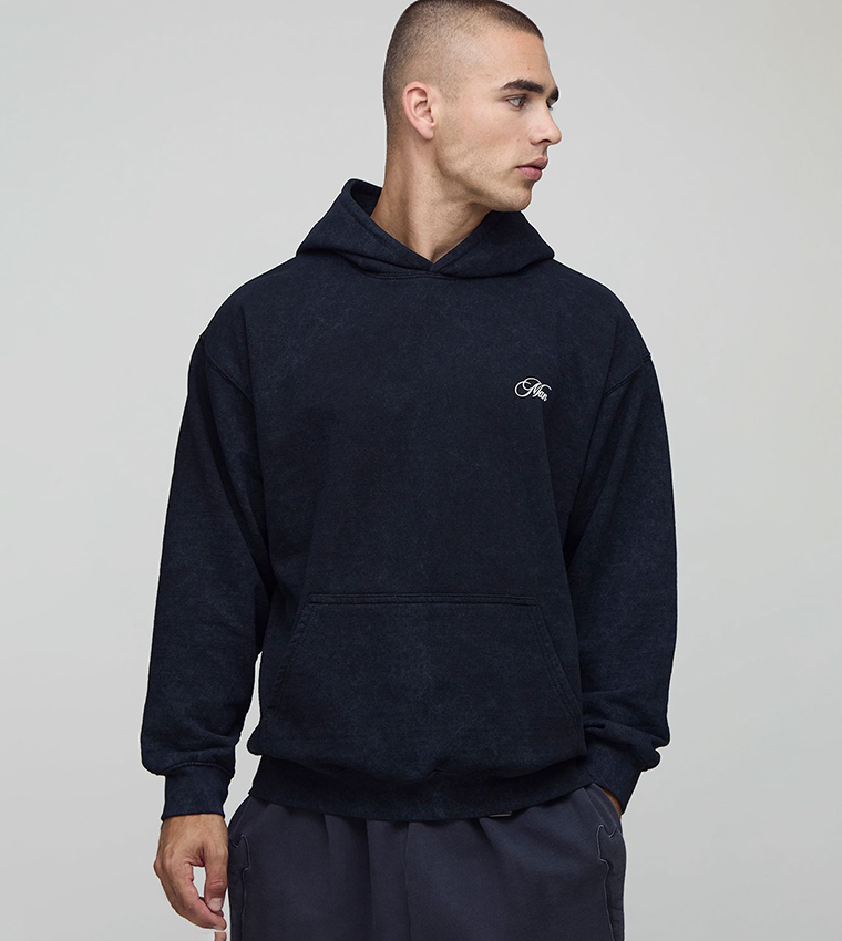 Eagle Printed Washed Oversized Hoodie